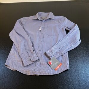 Falls Creek Performance Stretch Button Up Shirt Gingham No Tuck Mens Small NWT